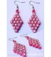 Quilled Rings Earrings Pink with Crystals